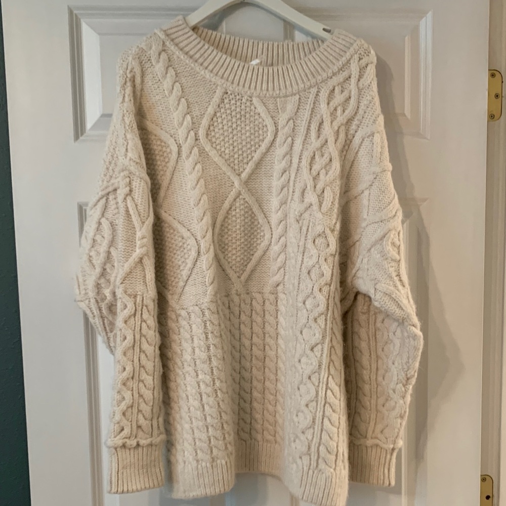 Free People Cable Knit Sweater